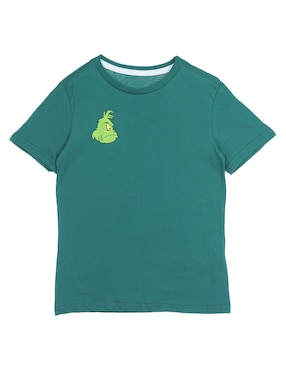 Playera Navideña Grinch Manga Corta Para Niño