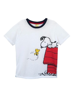 Playera Snoopy Manga Corta Para Niño