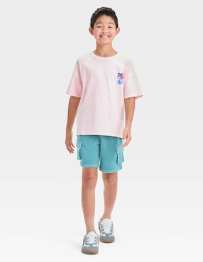 Playera Cat & Jack manga corta para niño