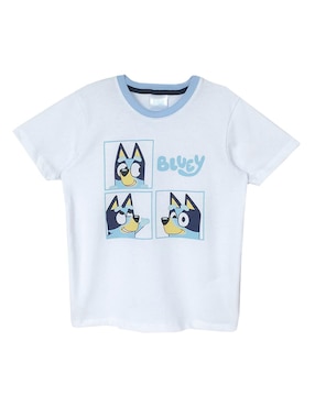 Playera Bluey Manga Corta Para Niño