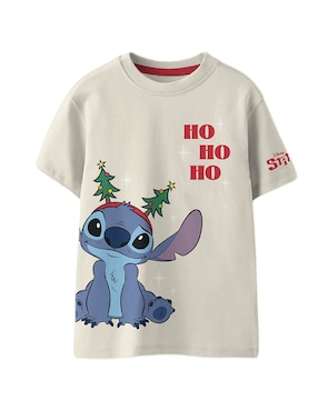 Playera Stitch Manga Corta Para Niño