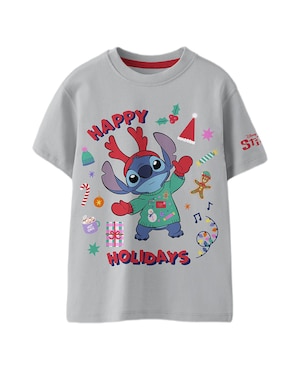 Playera Stitch Caricaturas Manga Corta Para Niño