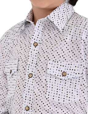 Camisa casual Yale de algodón manga larga para niño
