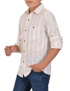 Camisa casual Yale de algodón manga larga para niño