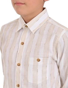 Camisa casual Yale de algodón manga larga para niño