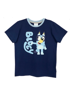 Playera Bluey Manga Corta Para Niño