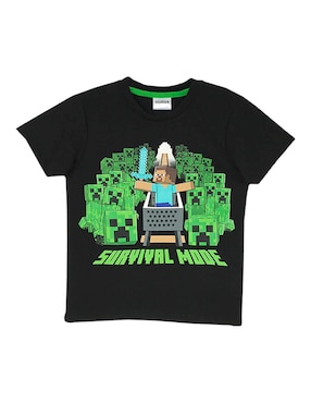 Playera Minecraft Manga Corta Para Niño