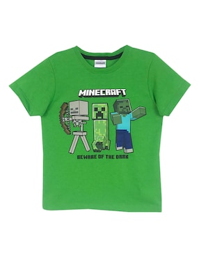 Playera Minecraft Manga Corta Para Niño