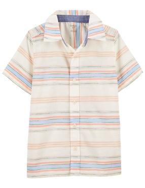 Camisa Casual Oshkosh De Algodón Manga Corta Para Niño