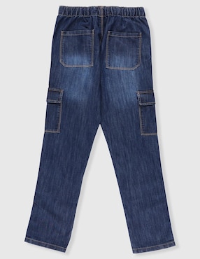 Jeans cargo straight Matt & Megan lavado obscuro para niño