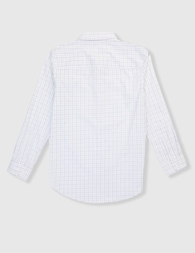 Camisa de vestir Piquenique de algodón manga larga para niño