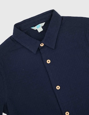Camisa casual Piquenique de algodón manga corta para niño