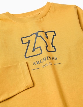 Playera Zippy manga larga para niño
