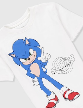 Playera Sonic manga corta para niño