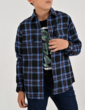 Camisa casual Yale de algodón manga larga para niño