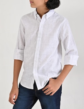 Camisa casual Yale de algodón manga larga para niño
