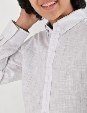 Camisa casual Yale de algodón manga larga para niño