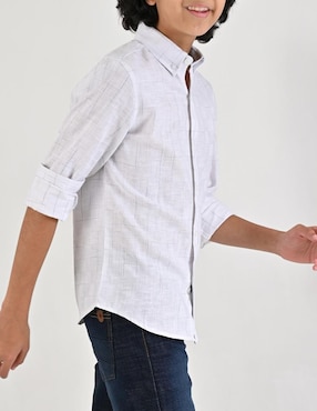 Camisa casual Yale de algodón manga larga para niño