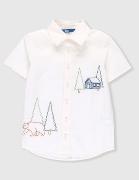 Camisa casual Piquenique de algodón manga corta para niño