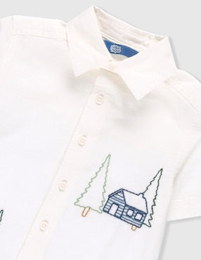 Camisa casual Piquenique de algodón manga corta para niño