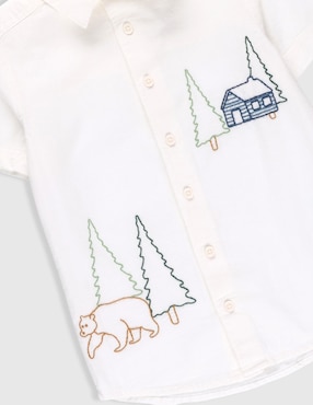 Camisa casual Piquenique de algodón manga corta para niño