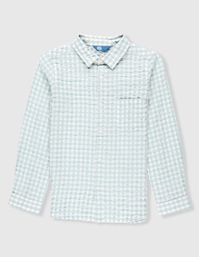 Camisa casual Piquenique de algodón manga larga para niño