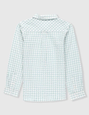 Camisa casual Piquenique de algodón manga larga para niño
