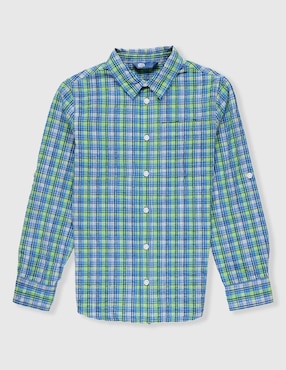 Camisa casual Piquenique de algodón manga larga para niño