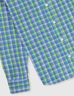 Camisa casual Piquenique de algodón manga larga para niño