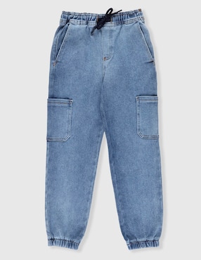 Jeans jogger straight Piquenique deslavado para niño