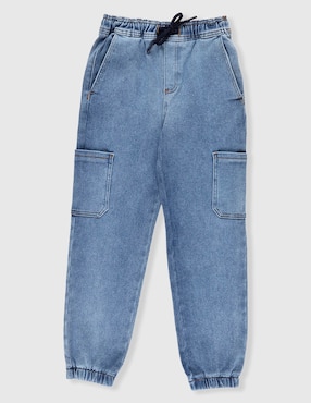 Jeans jogger straight Piquenique deslavado para niño