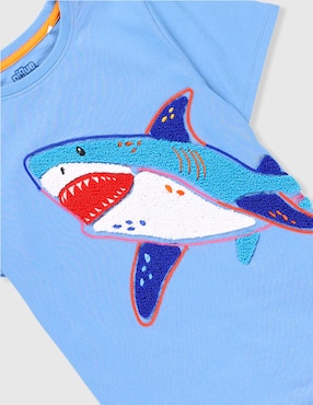 Playera Piquenique Tiburón manga corta para niño