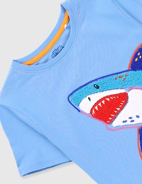Playera Piquenique Tiburón manga corta para niño