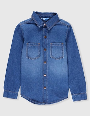 Camisa casual Piquenique de mezclilla manga larga para niño