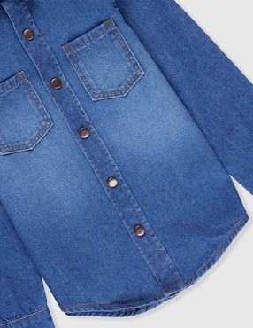 Camisa casual Piquenique de mezclilla manga larga para niño