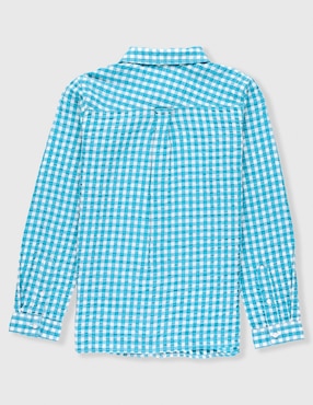 Camisa casual Piquenique de algodón manga larga para niño