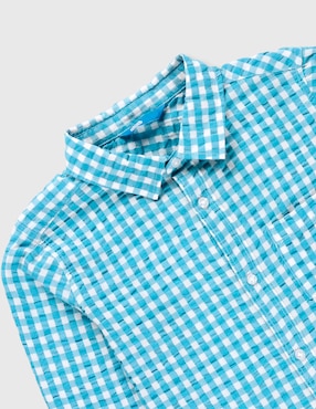 Camisa casual Piquenique de algodón manga larga para niño