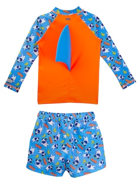 Conjunto wetshirt Sunskin estampado gráfico para niño