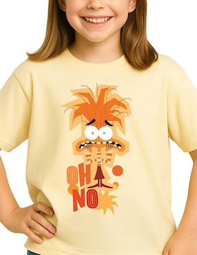 Playera Disney Inside Out 2 Instensamente manga corta para niña
