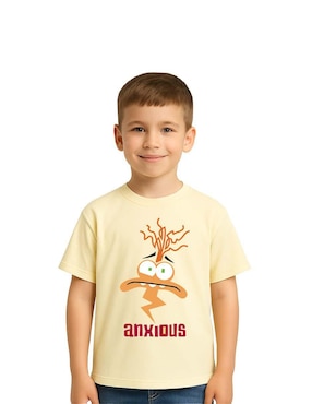 Playera Disney Inside Out 2 Intensamente manga corta para niño