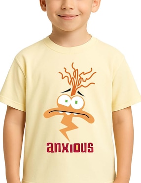Playera Disney Inside Out 2 Intensamente manga corta para niño