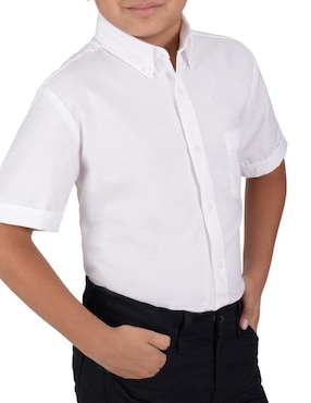 Camisa escolar Yale de algodón manga larga para niño