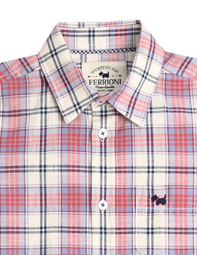 Camisa casual Ferrioni Caspia de algodón manga larga para niño