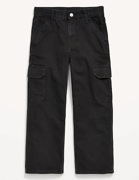Jeans cargo straight Old Navy lavado obscuro para niño