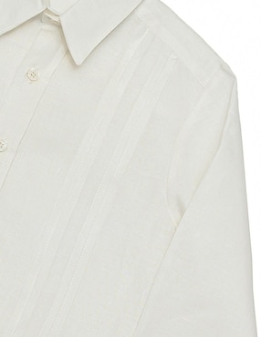 Camisa ceremonia Ixchel de lino manga larga para niño