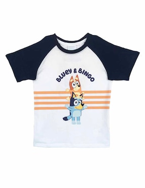 Playera Bluey Bluey y Bingo manga corta para niño