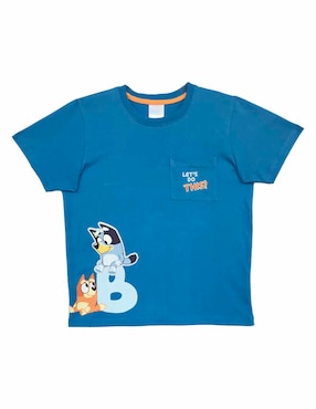 Playera Bluey Bluey manga corta para niño