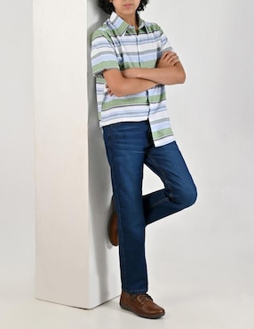 Camisa casual Yale de algodón manga corta para niño