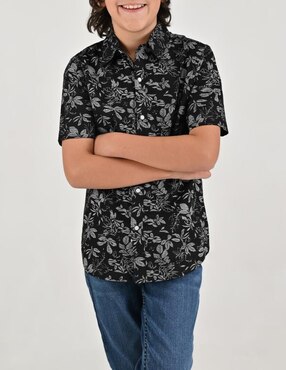 Camisa casual Yale de algodón manga corta para niño