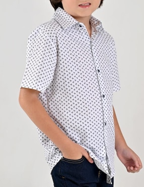 Camisa casual Yale de algodón manga corta para niño